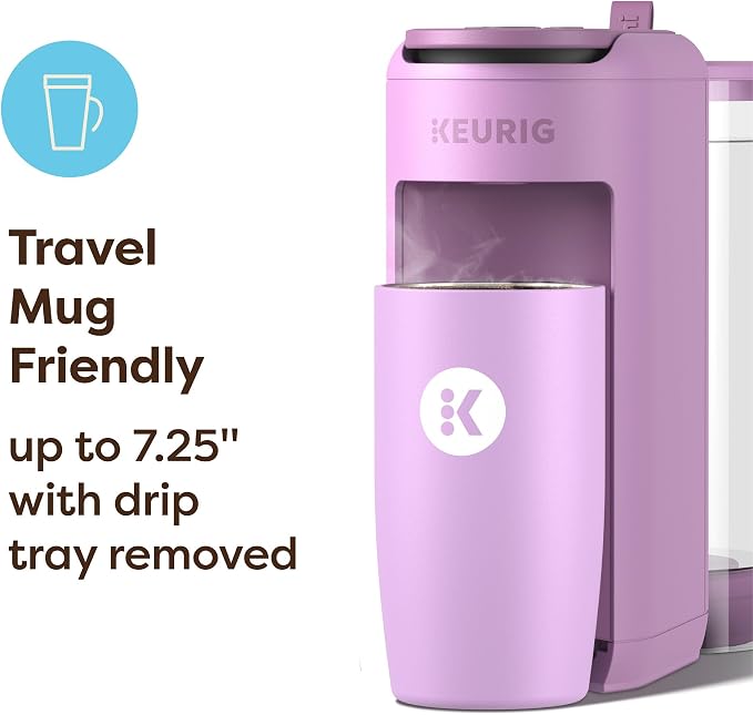 Keurig K-Mini Mate Plus Single-Serve K-Cup Pod Coffee Maker, Compact, 3 Cup Sizes, Brew Over Ice and Strong Button Features, 50 oz Removable Reservoir, Wild Orchid - Image 7