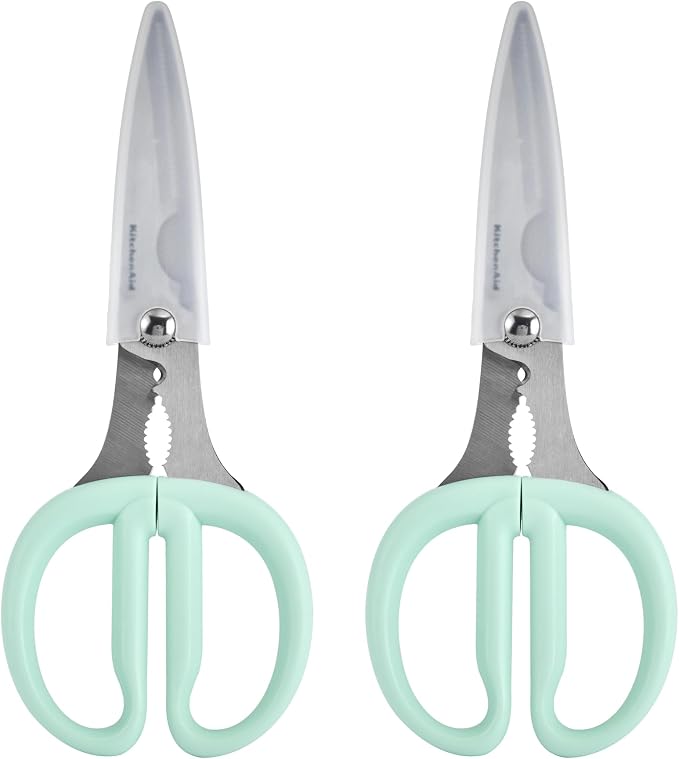 KitchenAid Classic 2-Piece Multipurpose Kitchen Shear Set with Blade Sheath - Spearmint, Herb Stripper, Poultry Shears, Pizza Cutter, Nutcracker - Image 8