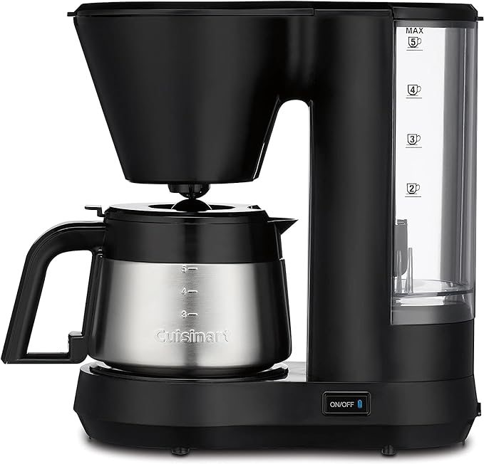 Cuisinart 5-Cup Coffee Maker with Stainless Steel Carafe, Coffee Machine with Removable Water Reservoir, Charcoal Water Filter, 30-Minute Keep Warm, and Brew Pause, DCC-5570NAS, Stainless Steel - Image 2