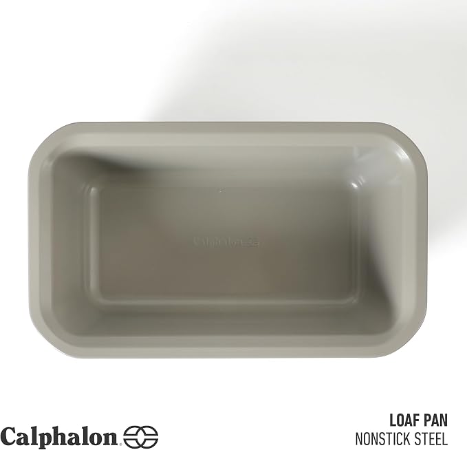 Calphalon Legacy 9 x 5 Inch PFA Free Nonstick Loaf Pan Baking Dish in Taupe, Heavy Gauge Steel Bakeware for Even Heat Distribution, Oven Safe Bread Pan for Cakes, Loaves, Meatloaf - Image 2