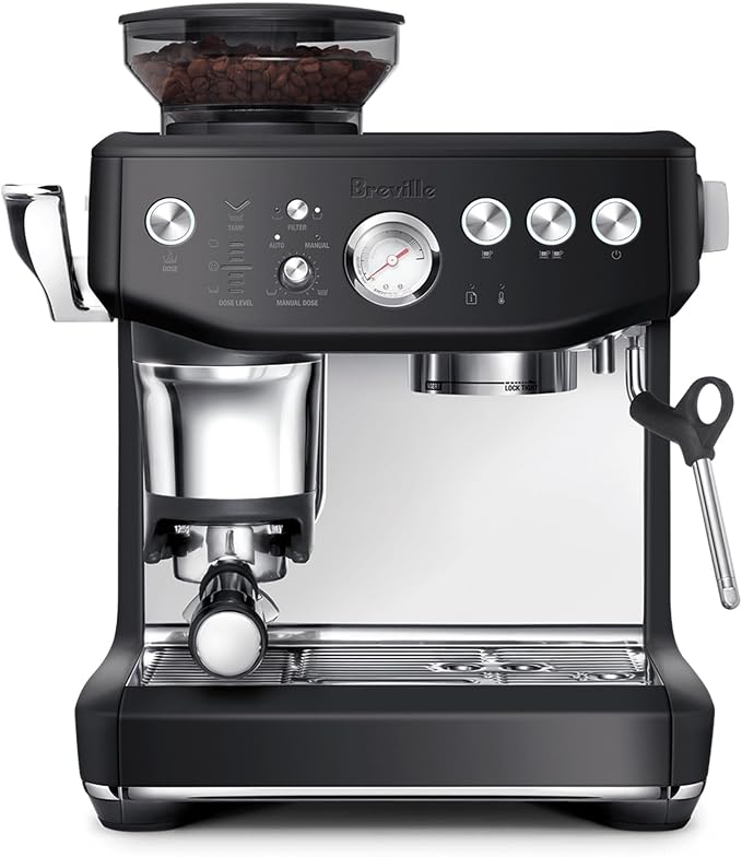 Breville BES876BTR Barista Express Impress, Black Truffle | Craft café-quality lattes and cappuccinos at home with this semi-automatic espresso machine with built-in grinder by Unknown