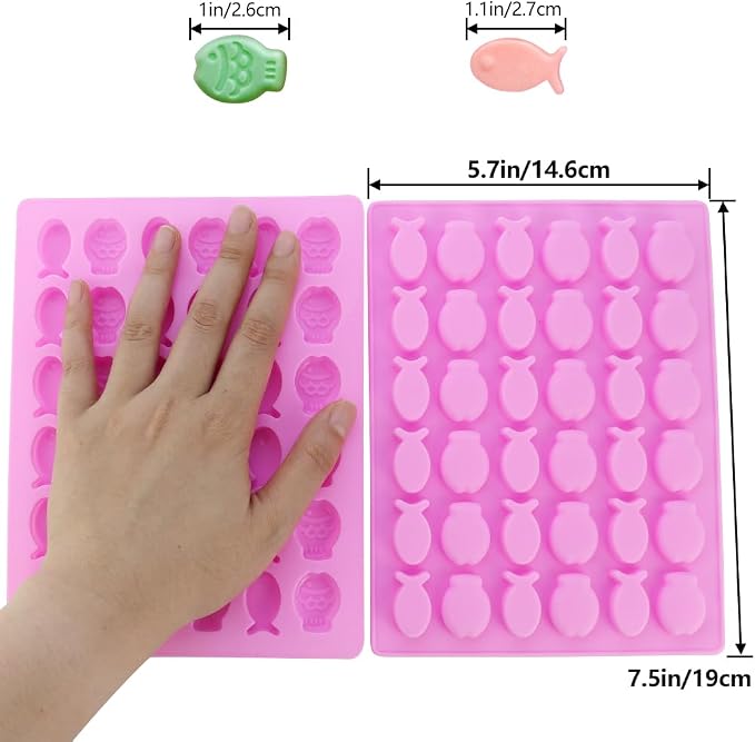 2 Pack Mini Fish Shaped Mold 36-Cavity Silicone Molds - Image 2