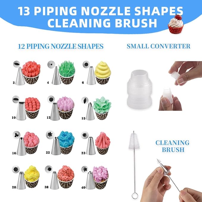 79PCS Cake Decorating Kit with Revolving Cake stand Turntable,Piping Bags and Tips Set for Cake Decorating,Cake Baking Supplies for Beginners Cake Tools Set with Icing Scrapers Spatulas