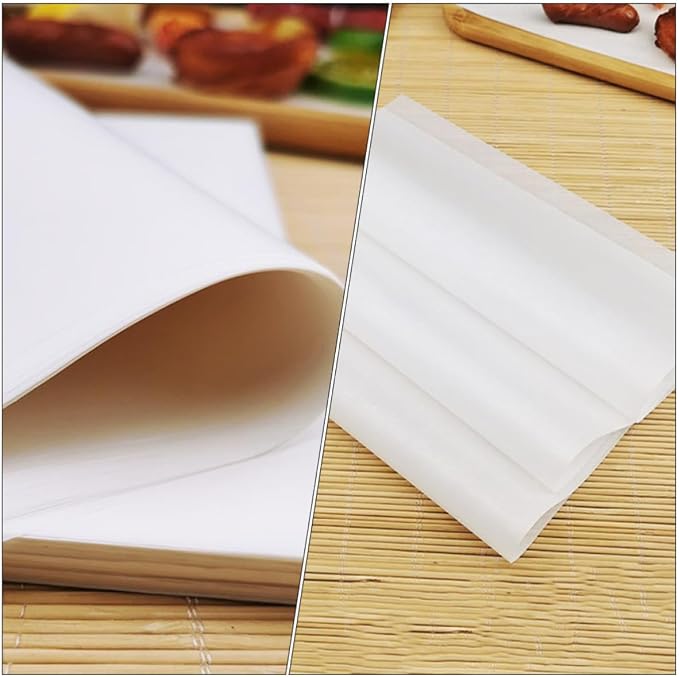 Hemobllo 500pcs Disposable White Greaseproof Parchment Paper Pads for Baking and Fried Food 8-inch Oil Absorbing Snack Papers Resistant to Storage Food for Bread and Pizza - Image 3