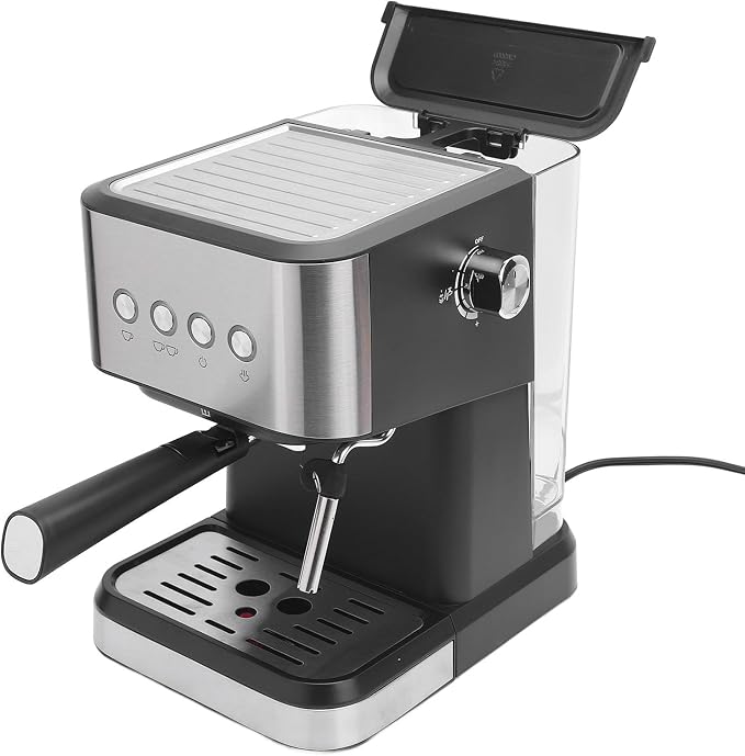 Semi Automatic Compact Coffee Machine 20 Bar Maker with Milk Frother Steam Wand, 1.5L Water Tank, Quick Preheat, 110V for Cappuccino Latte - Stainless Steel (US Plug 110V) by Unknown