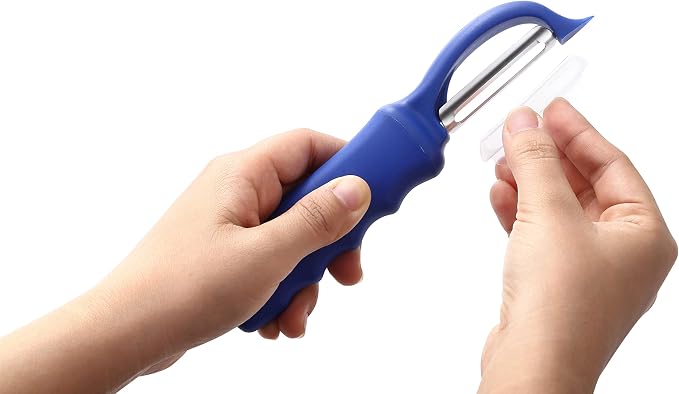 Spring Chef Swivel Potato Peeler with Soft Grip Handle, Set of 2, Sapphire | Premium Vegetable Peeler w/ Sharp Stainless Steel Blades, Multifunctional Food Peeler for Apple, Carrot, Cucumber, Fruit - Image 8