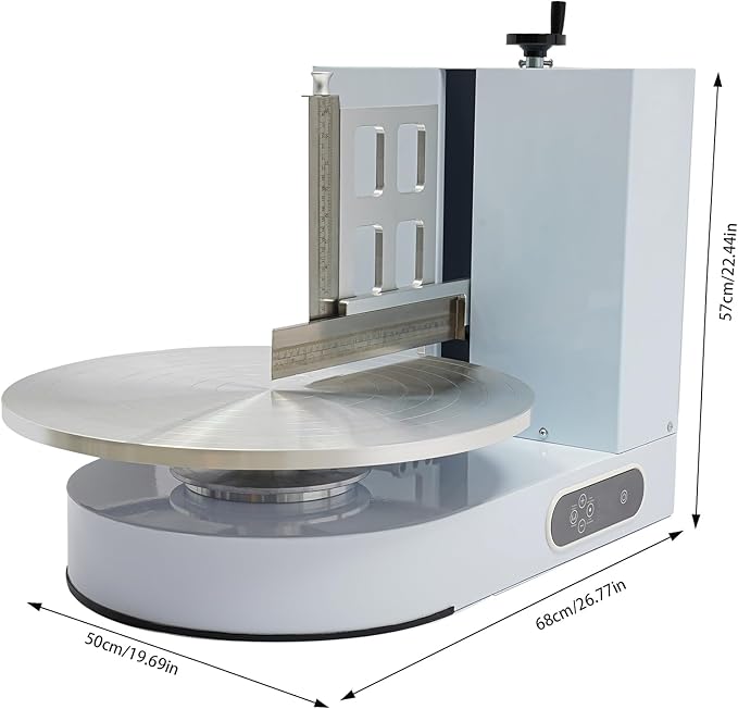 Cake Icing Machine 200W Auto Cream Spreading Machine w/Graduated Scraper & LCD, 0-320 RPM, 7.87"H Spatula Adjustable, White Professional Cake Decorating Tool Frosting Turntable for 4-16 Inch Cakes