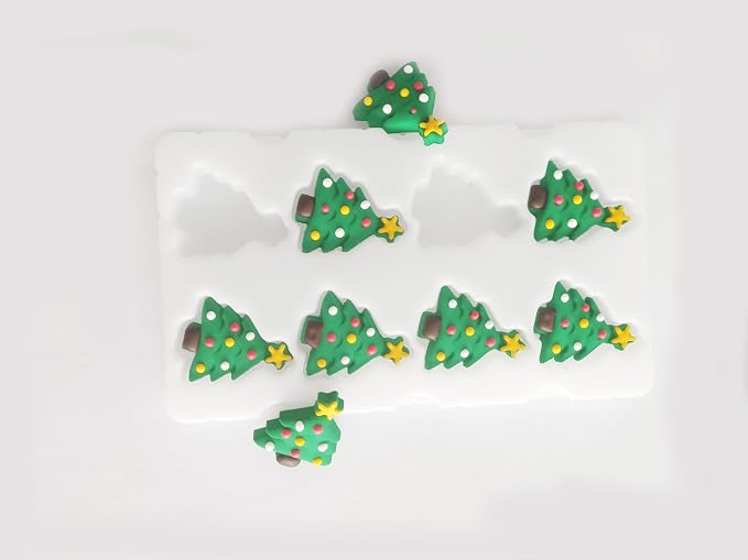 Edible Christmas Themed Sugar cake decorations, Christmas Tree cupcake toppers, perfect Icing Cookies decro for Gingerbread House, Cupcakes, Cake, Macaron, Cookies, and Cakecicles - Image 5