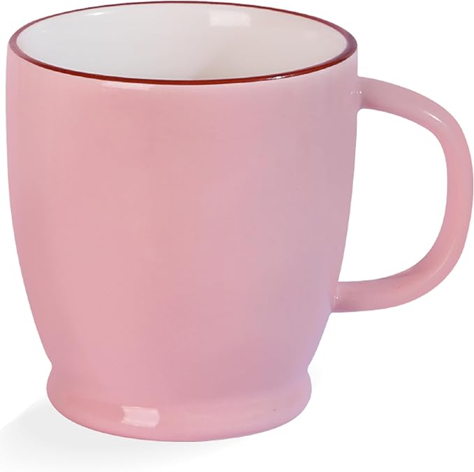 Pink Coffee Mug, 16.5oz Large Coffee Cup Microwave Safe, Latte Cup for Women, Office, Home, Ceramic Tea Cup with Large Handle, Both Hot & Cold Beverage by ARRADEN