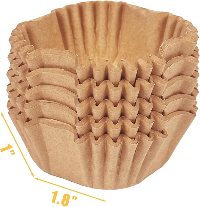 qiqee Square Cupcake Liners, 500 Count, Natural Brown,Standard Size - Image 6
