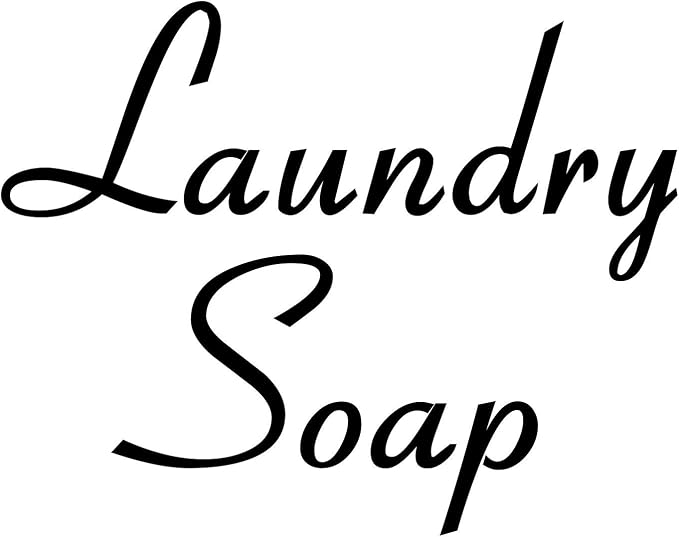 Laundry Soap 4.5w x 3.5h Label | Laundry Room Organization | Die Cut Vinyl Decal | Black Retro Font (Sticker Only) by MinglewoodTrading