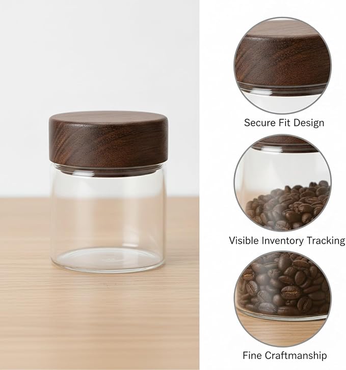 Home Organizers Glass Canister with Acacia Wood Lid, Borosilicate Jar for Coffee Tea Sugar Dry Goods Pantry Storage - Image 6