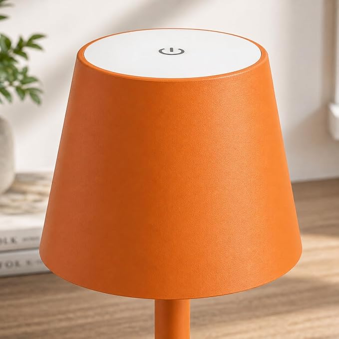 Yogaret Orange Cordless Table Lamp Set of 2-3 Way and Stepless Dimmable - for Restaurant Dining Bedroom Home Bar - Image 3