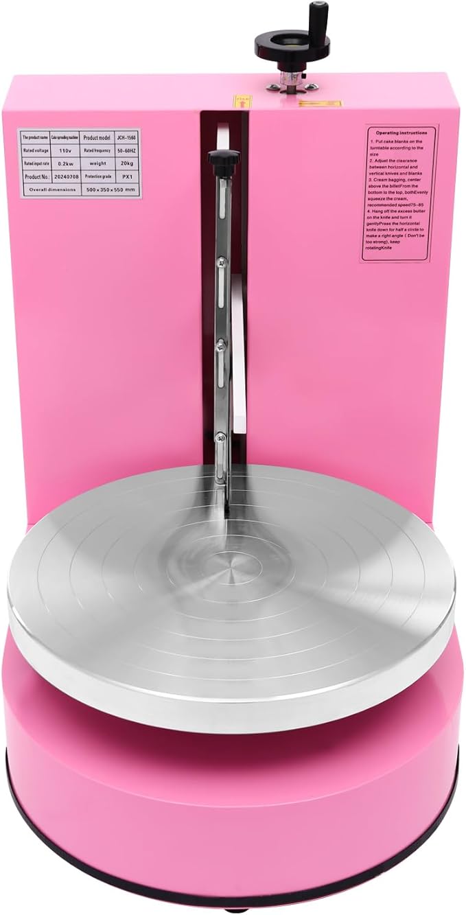 Cake Decorating Coating Machine Cream Spreading Automatic Frosting Turntable with Graduated Scraper for 4-12inch Cakes, 30-200RPM Rotating Speed