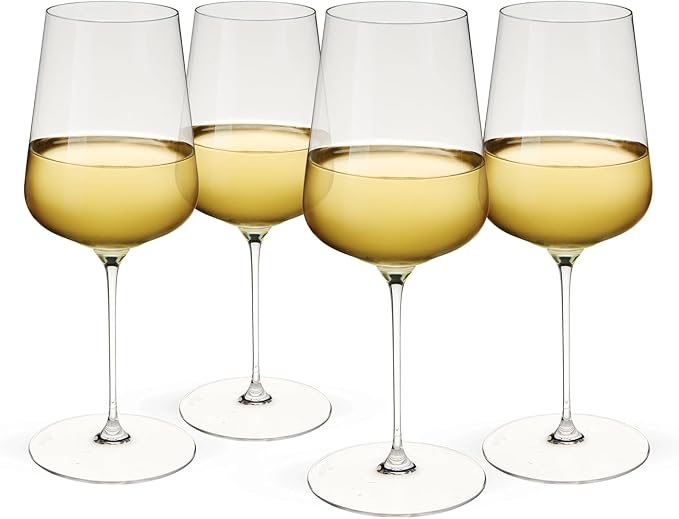 Spiegelau Definition Crystal Universal Wine Glasses for Red and White Wines, Durable Drinking Glasses for Housewarming, Birthday Party, Wedding Gifts, Home Bar, Elegant Glassware, 19 oz, Set of 4 by Spiegelau