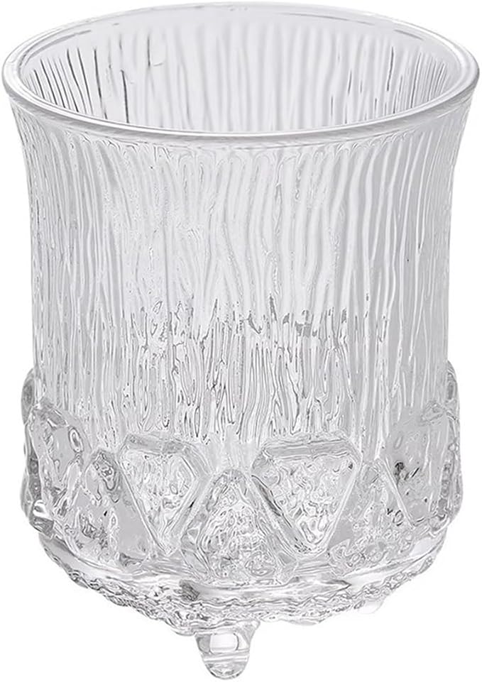 drinking glassware Bark Pattern Embossed Drinking Glasses Glass Cup(Small) by Unknown