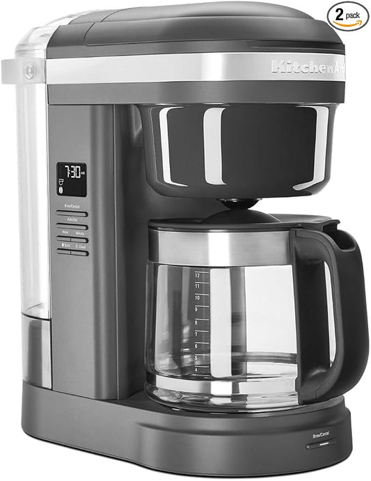 KitchenAid 12 Cup Drip Coffee Maker with Spiral Showerhead, KCM1208 | Matte Grey, Even Saturation for Rich Coffee Flavor, Easy-to-fill Removable Water Tank, Programmable Warming Plate by Unknown