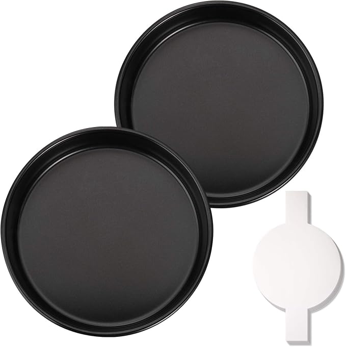 HIWARE 9-Inch Round Cakes Pan Set with 60 Pieces Parchment Paper Rounds, Nonstick Baking Cake Pans, Dishwasher Safe - Set of 2 by HIWARE