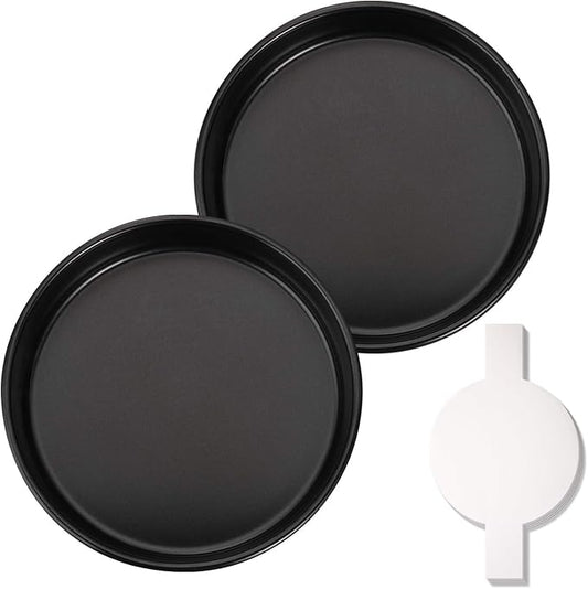 HIWARE 9-Inch Round Cakes Pan Set with 60 Pieces Parchment Paper Rounds, Nonstick Baking Cake Pans, Dishwasher Safe - Set of 2 by HIWARE