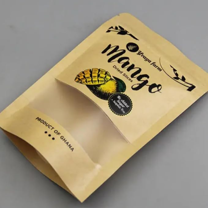 1000Pcs Custom Logo Brown White Kraft PaperBag with Window,Stand up Flat Bottom Paper Bag (Min Order 1000 Pcs), Reusable Zipper Lock Pouches Food Storage Bags - Image 8