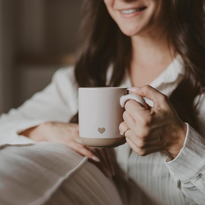 Sweet Water Decor Heart Stoneware Coffee Mugs - 14Oz Cute Coffee Mugs for Hot and Cold Drinks - Dishwasher and Microwave Safe - Gift for Special Someone - Ideal for Espresso & Tea Lovers - Image 6