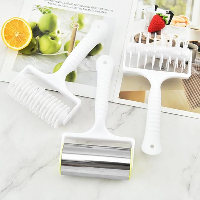 OUNONA 3 Pcs Pizza Roller Tool and Pizza Hole Puncher Set Stainless Steel and Plastic Dough Roller with Waterproof and Easy to Clean Features for Home Kitchen and Dough Preparation - Image 8