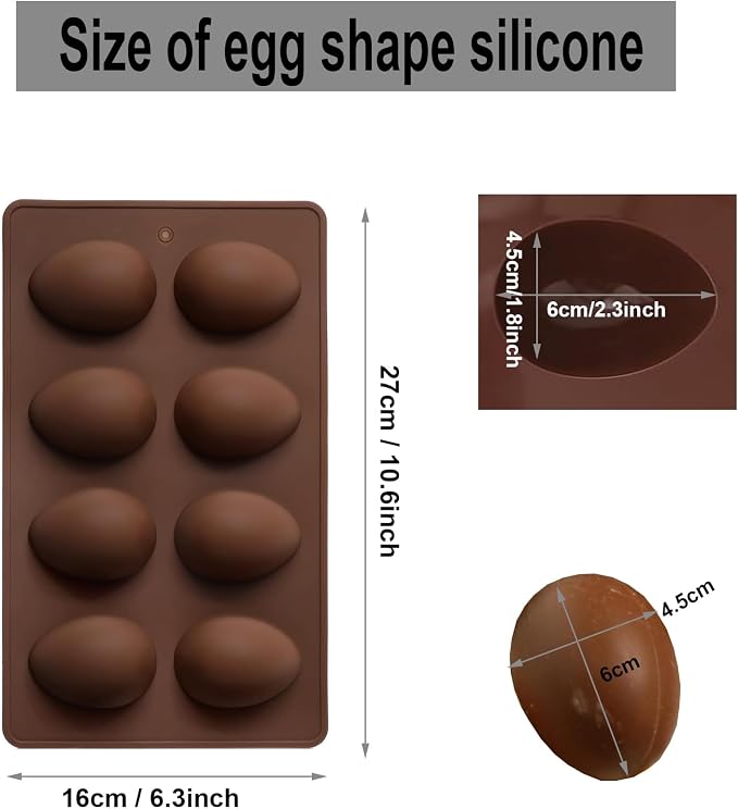 EchoDone Egg Shape Soap Mold Non Stick Silicone Half Egg Mold for Soap Making, Truffles Chocolate, Candy, Jelly, Desserts, Ice Tray Backing Set Cake Mould 2 Packs - Image 2