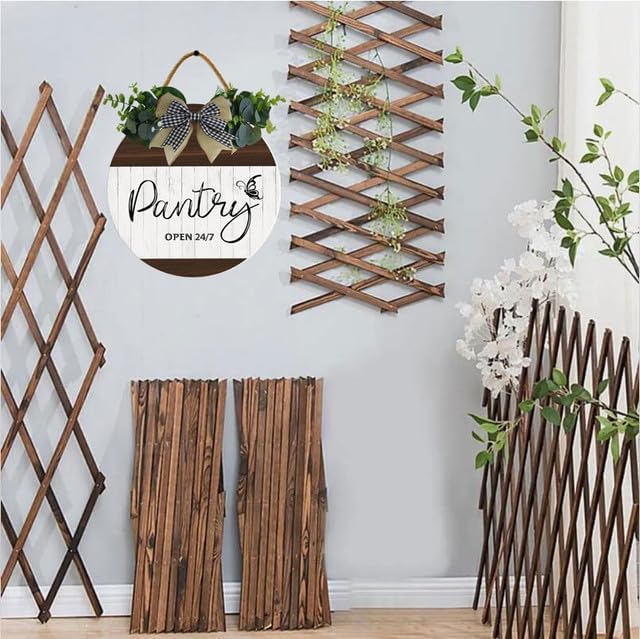 Uptell 11" Farmhouse Pantry Signs Pantry Open 24/7 Wall Door Decor Farmhouse Pantry Wall Decoration,Wood Wall Hanging Plaque Sign for Pantry Room Kitchen Decor 11 Inch - Image 5