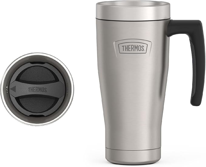 THERMOS ICON SERIES, Stainless Steel Mug, Matte Stainless Steel, 16 oz by Thermos
