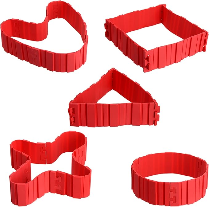 Jucoan 16 Pack Silicone Cake Mold Magic Bake Snake, Silicone Cake Shapers for DIY Round Rectangular Heart Shape Cake Dessert, Ice Barrier for Tie Dye