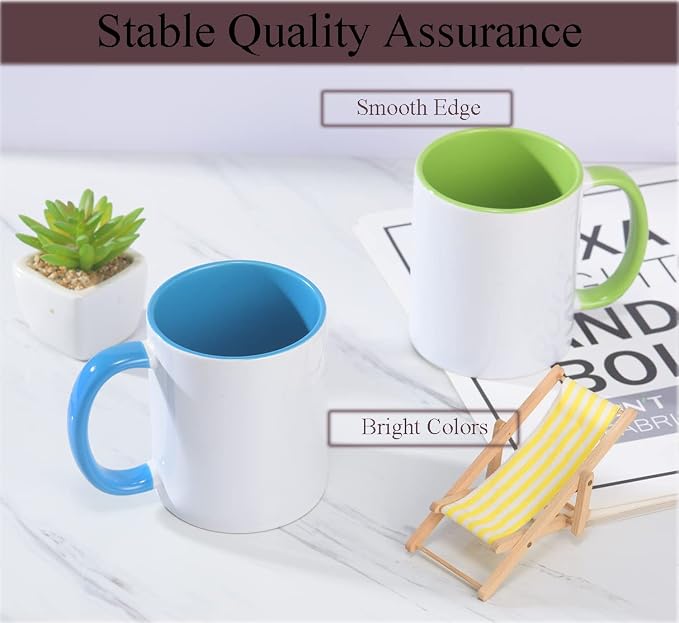ABBSH Ceramic Sublimation Mugs, 11oz, 12Pack, Assorted Colors, Microwave Safe, Dishwasher Safe - Image 7