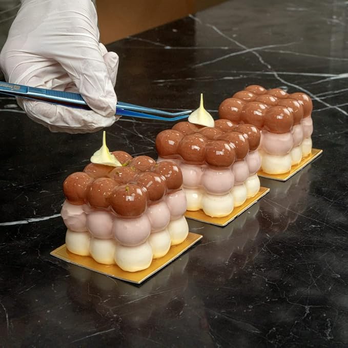 Restaurantware Pastry Tek Silicone Bubble Cube Baking Mold - 6-Compartment - 10 count box
