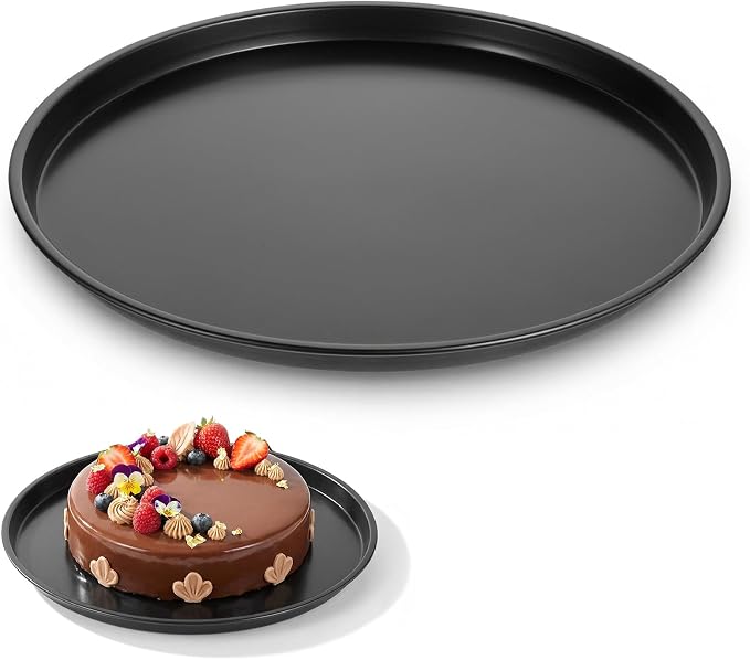 11.4 Inch Cookie Cake Pan, Round Cake Pan Round Cookie Sheet Nonstick Giant Shollow Baking Pans Cakes Tray Pans for Home Kitchen Baking by Unknown