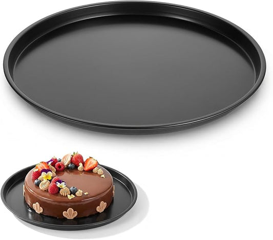 11.4 Inch Cookie Cake Pan, Round Cake Pan Round Cookie Sheet Nonstick Giant Shollow Baking Pans Cakes Tray Pans for Home Kitchen Baking by Unknown