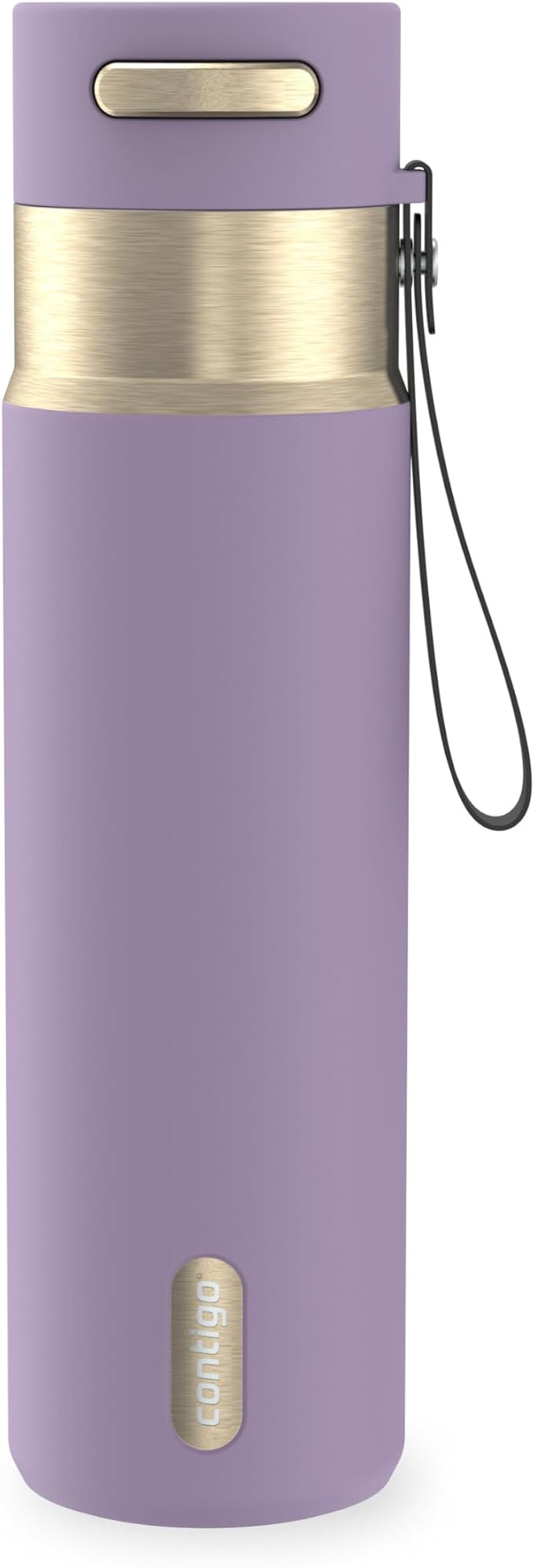 Contigo AutoSeal 24 oz Stainless Steel Vacuum-Insulated Water Bottle with Leakproof Push-Button Spout & Lock, Carry Strap, BPA-Free & Lead-Free, Dishwasher Safe by Unknown