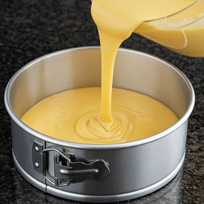 Soro Essentials- 8'' x 3'' Deep Aluminum Round Spring Form Pan- Leak Proof Cheesecake Pan Spring Form Pans with Removable Bottom and Quick Release Latch for Baking Cheesecake Cakes - Image 3