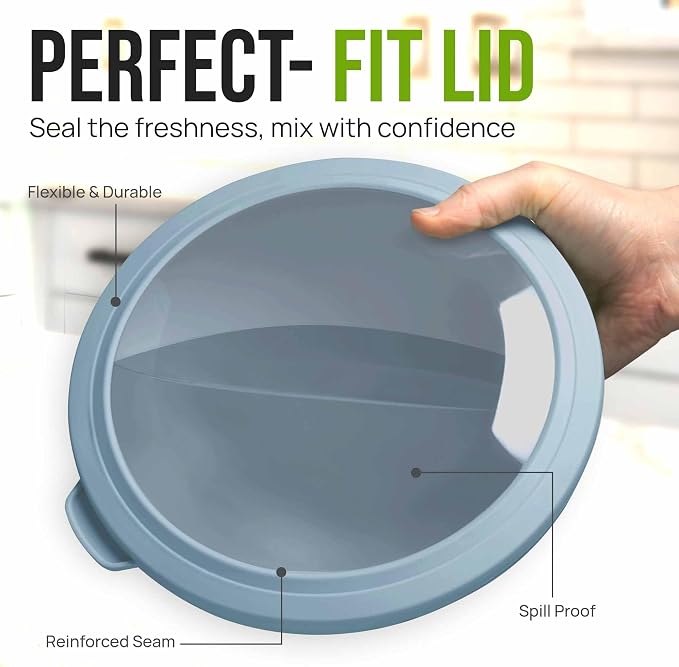 Zulay Kitchen 12 Piece Plastic Mixing Bowls with Leak-Proof Lids Set - Microwave and Freezer Safe Kitchen Mixing Bowls for Preparing, Serving and Storing - Large Nesting Bowls (Twilight Ombre) - Image 4