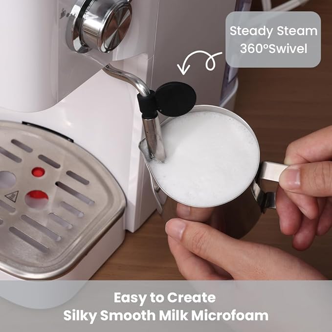 Gevi Espresso Machine 20 Bar High Pressure,Compact Espresso Maker with Milk Frother Steam Wand,Cappuccino,Latte Maker with Adjustable Shot Volume for Home,Gift for Mom and Dad