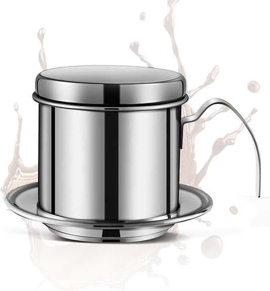 Authentic Vietnamese Coffee Dripper | Heavy-Duty 8oz Phin Filter Vietnamese Coffee Maker | Premium Stainless Steel Phin Coffee Filter for Rich Slow-Drip Brew