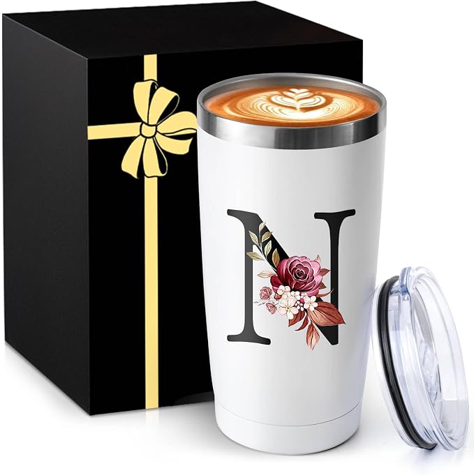 20 Oz Insulated Coffee Cup with Lid Car Tumbler Travel Mug Women Wife Anniversary Her 1 2 3 5 6 7 8 10 14 15 20 25 40 50 60 Year Cotton Copper Gifts Ivory Bronze Leather Iron Paper First 5th 6th 10th by MNZZ