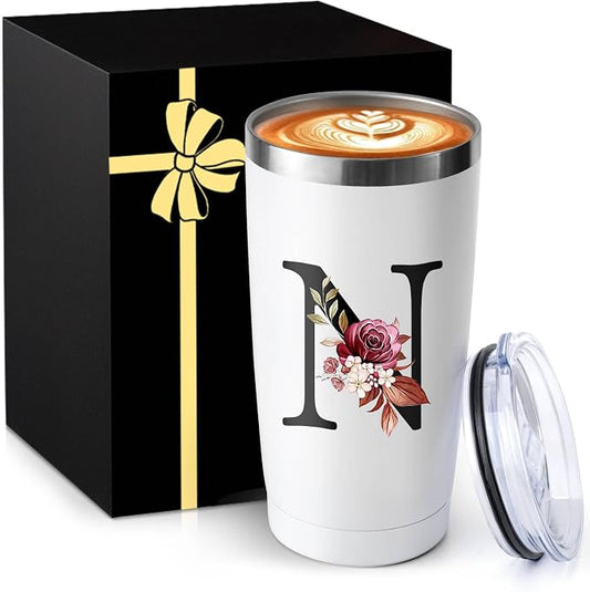 20 Oz Insulated Coffee Cup with Lid Car Tumbler Travel Mug Women Wife Anniversary Her 1 2 3 5 6 7 8 10 14 15 20 25 40 50 60 Year Cotton Copper Gifts Ivory Bronze Leather Iron Paper First 5th 6th 10th by MNZZ