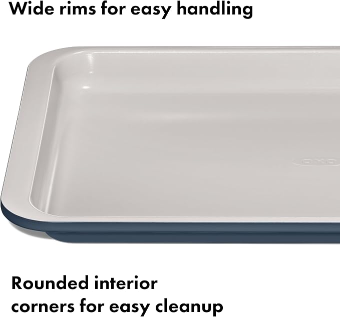 OXO Good Grips Non-Stick Pro Ceramic Coated Metal Bakeware Quarter Sheet Pan – Storm Blue - Image 5