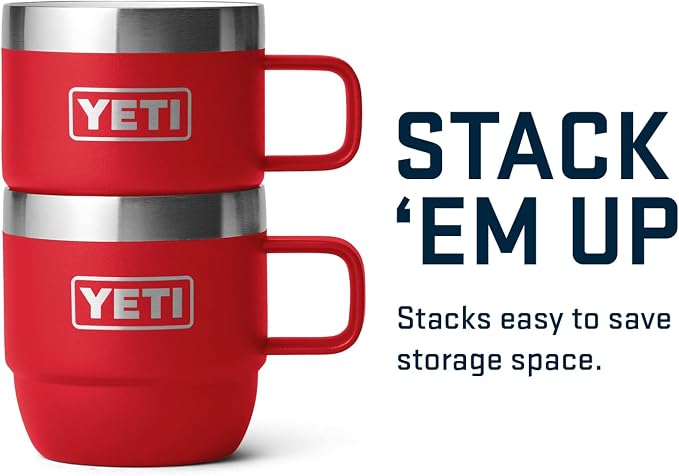 YETI Rambler 6 oz Stackable Mug, Stainless Steel, Vacuum Insulated Espresso/Coffee Mug, 2 Pack - Image 5
