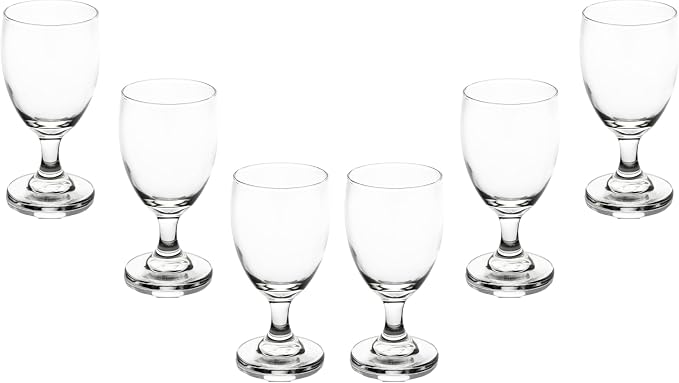 Water Glasses Set of 6 – 10 Ounce Modern Cocktail Goblets | Perfect Drinking Glasses for Wine, Cocktails and More – Elegant Glassware for Parties and Daily Use by GiftsPlaza