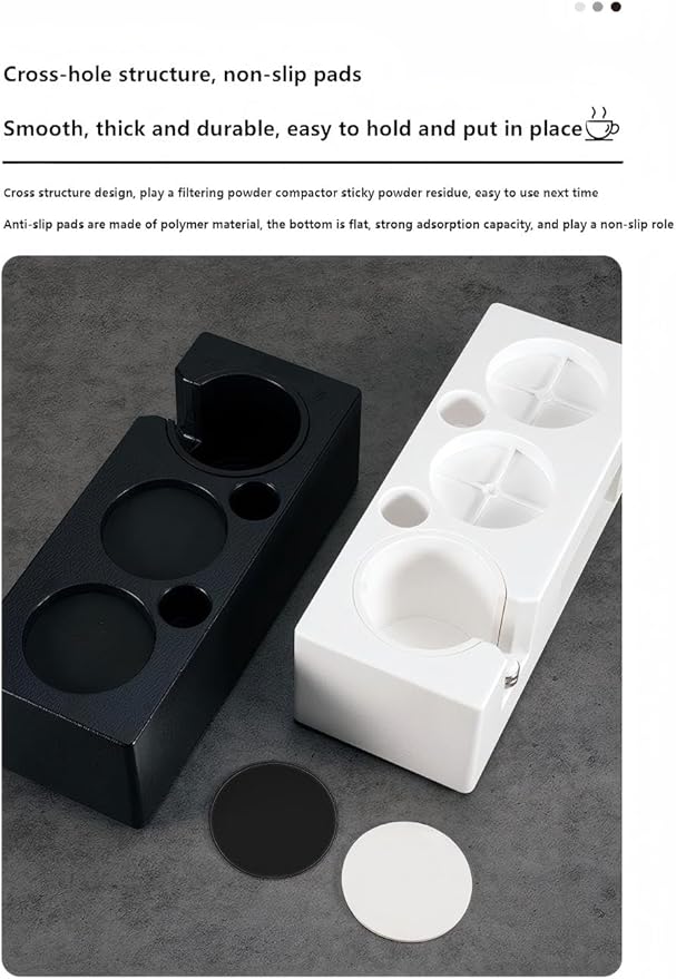 Coffee Tamper Station Set, 3-in-1 with 53mm Tamping Stand, Espresso Tamper and Coffee Distributor, Black