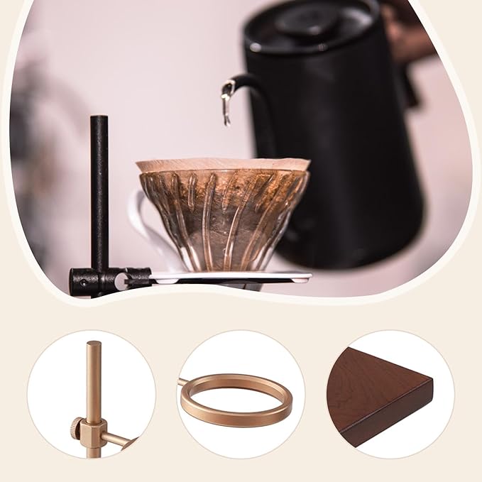 Coffee Dripper Stand Multifunction Reusable Wooden with Base Decorative Pour Over Dripper Portable Drip Coffee Stand