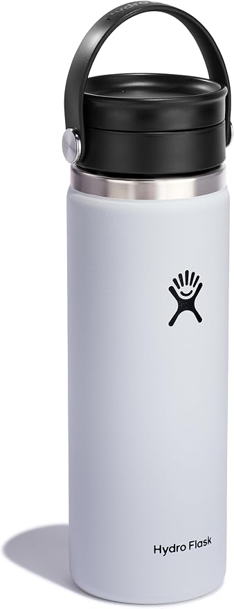 Hydro Flask Wide Mouth Bottle with Flex Sip Lid - Insulated Water Bottle Travel Cup Coffee Mug White 20 oz - Image 2