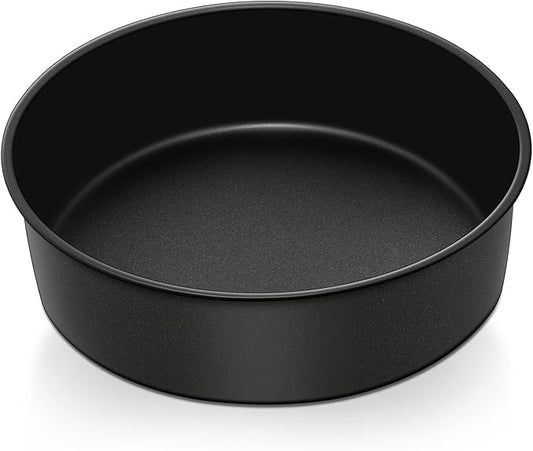 P&P CHEF 8 Inch Cake Pan Set, 1Pc Non-stick Round Baking Cake Pans Tins | Stainless Steel Core & Nonstick Coating, Good for Baking Layer Tier Cakes for Birthday Wedding, Deep Side & One-piece Design by PPCHEF