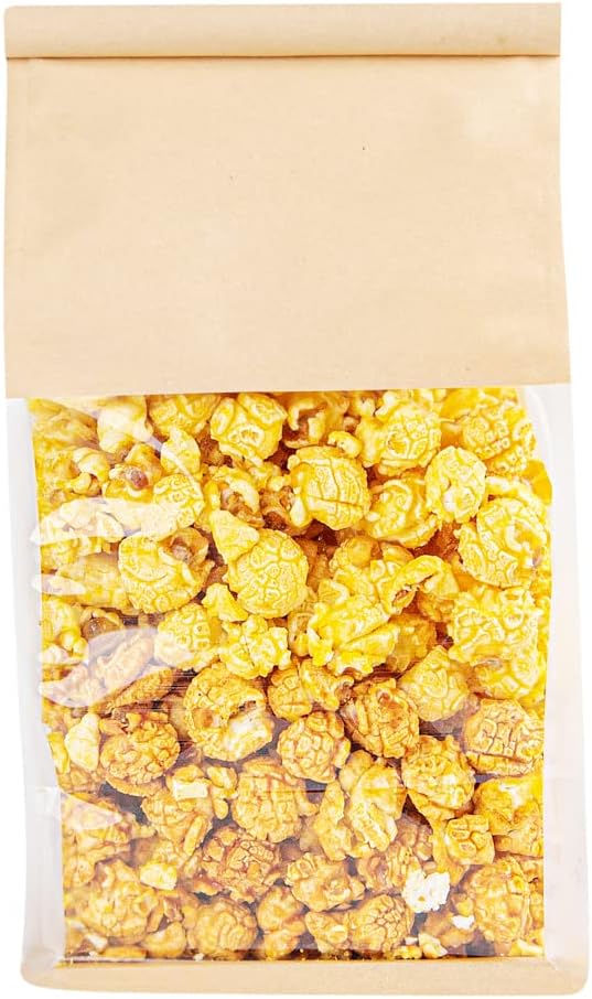 Bag Tek 5.1 x 4.1 x 11.2 Inch Tin Tie Bags With Windows, 100 Resealable Bakery Bags With Windows - Flat Bottom, For Cookies or Coffee Beans, Kraft Cotton Paper Tin Tie Bags - Restaurantware - Image 7