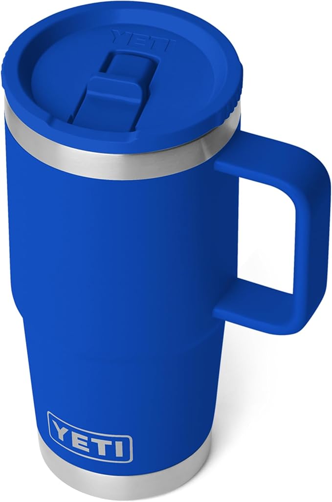 YETI Rambler 20 oz Travel Mug with Flip Straw Lid – Stainless Steel, Vacuum Insulated, Leakproof, Cup Holder Friendly, Royal Blue - Image 7